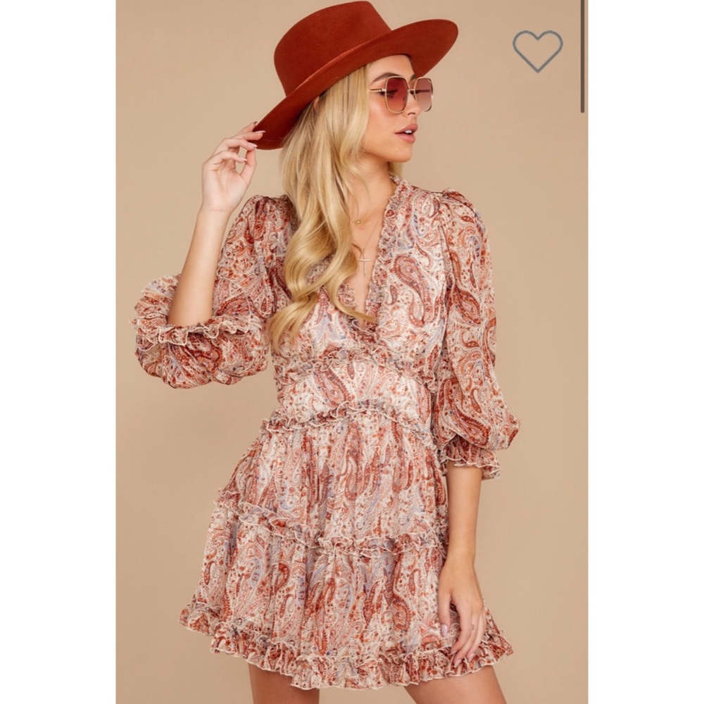 Perfect fall paisley dress by red dress